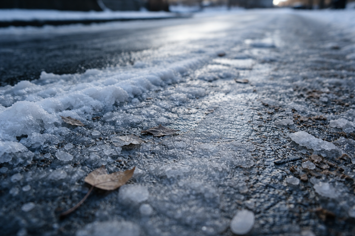Dopo la neve, rischio gelate: e Novafeltria chiude le scuole - Strada ghiaccio gelo REPERTORIO