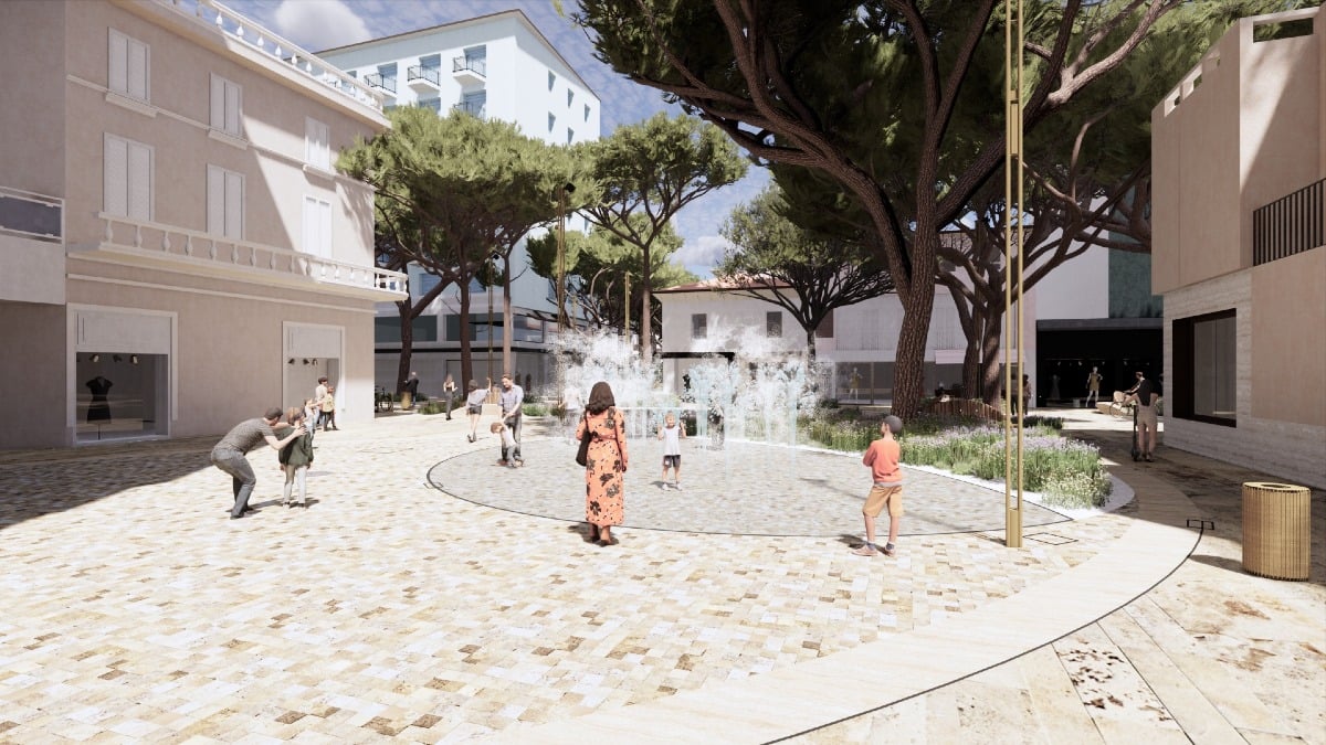 Nuovo viale Ceccarini, anche la piazzetta del Faro sarà rimessa a nuovo - Rendering della Piazzetta del Faro