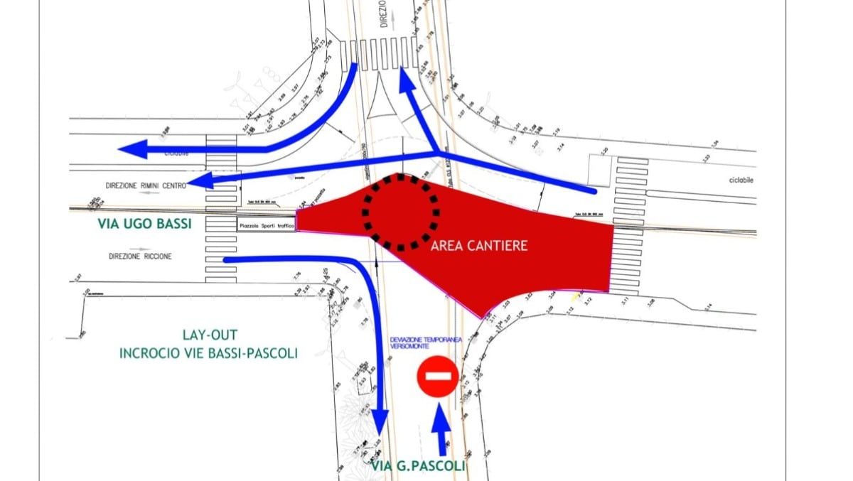 Rimini, cantiere Hera tra via Bassi e via Pascoli: ecco come cambia il traffico - 