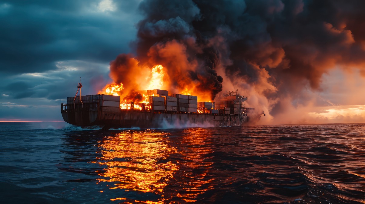 Petroliera USA in fiamme nel Golfo: Teheran rivendica l’attacco mentre proseguono i raid su Iran e Libano - Immagine generata con IA