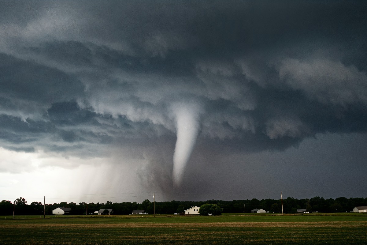 Tornado in Oklahoma, madre e figlia muoiono travolte dal furgone - Immagine creata con IA