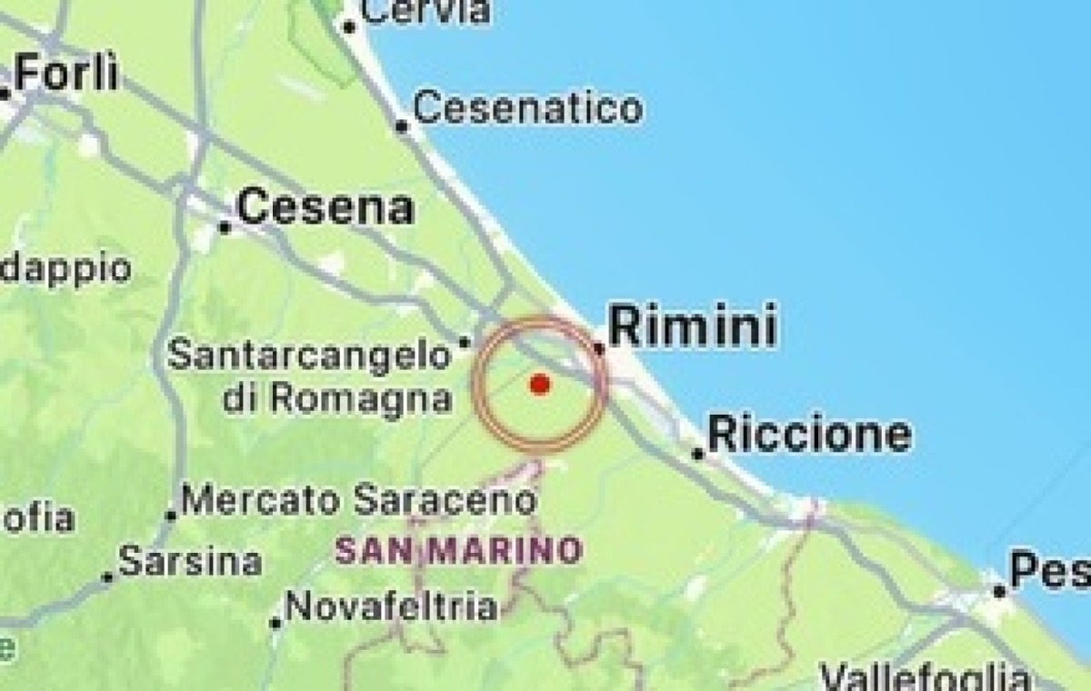 Leggera scossa di terremoto con magnitudo 2.1 a Rimini - 