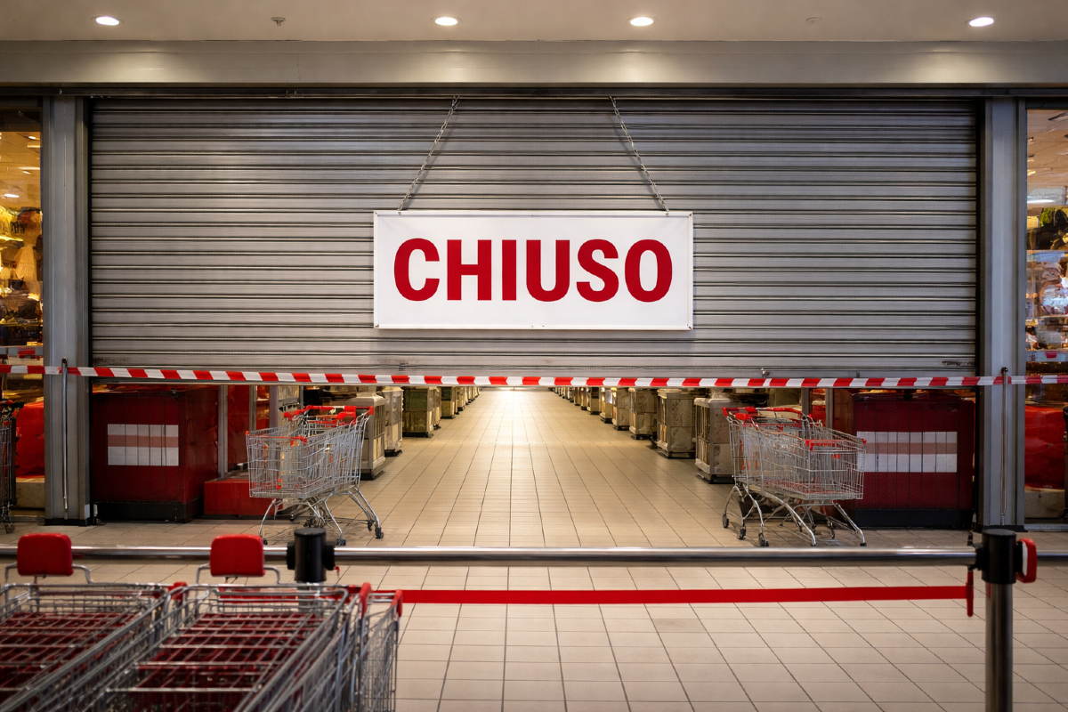 Confesercenti Rimini in assemblea: sfide, crisi del commercio e nuova legge sulle Zes di prossimità - Supermercato chiuso REPERTORIO