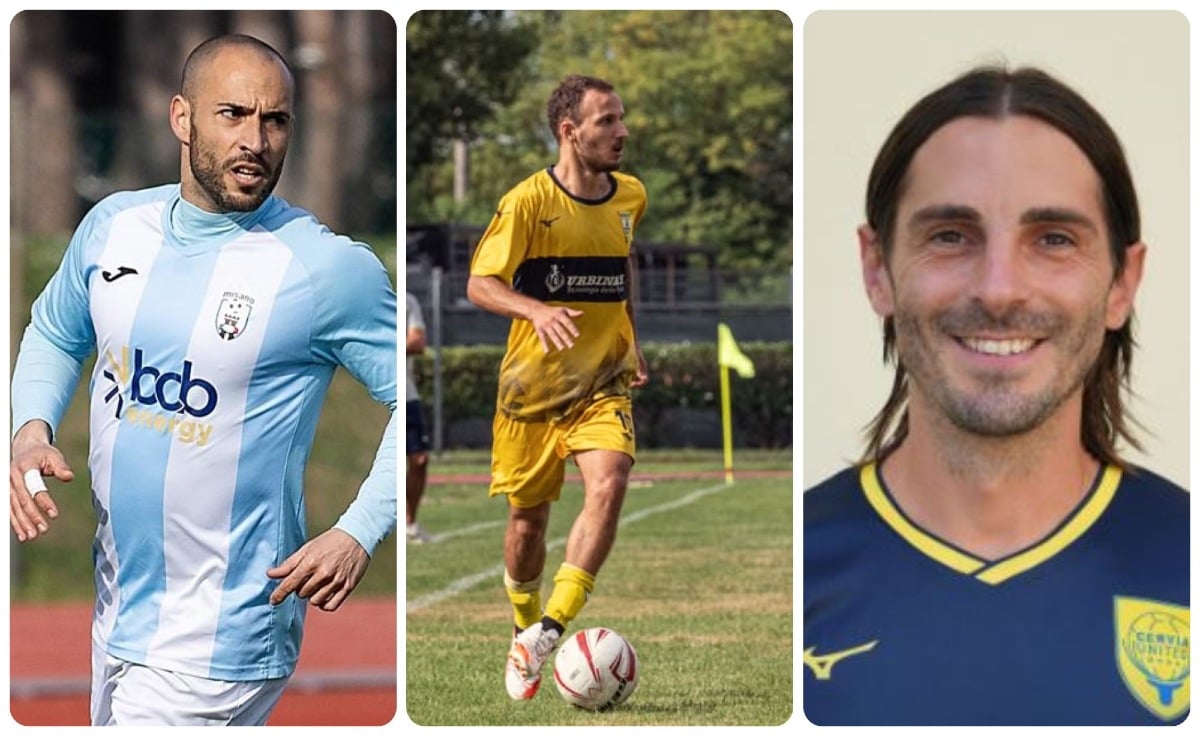 Promozione D, -4 alla fine: sfida a tre, Savignanese e Cervia insidiano il Misano - Da sx: Simoncelli (Misano), Gravina (Savignanese, ph Magnani), Melandri (Cervia)