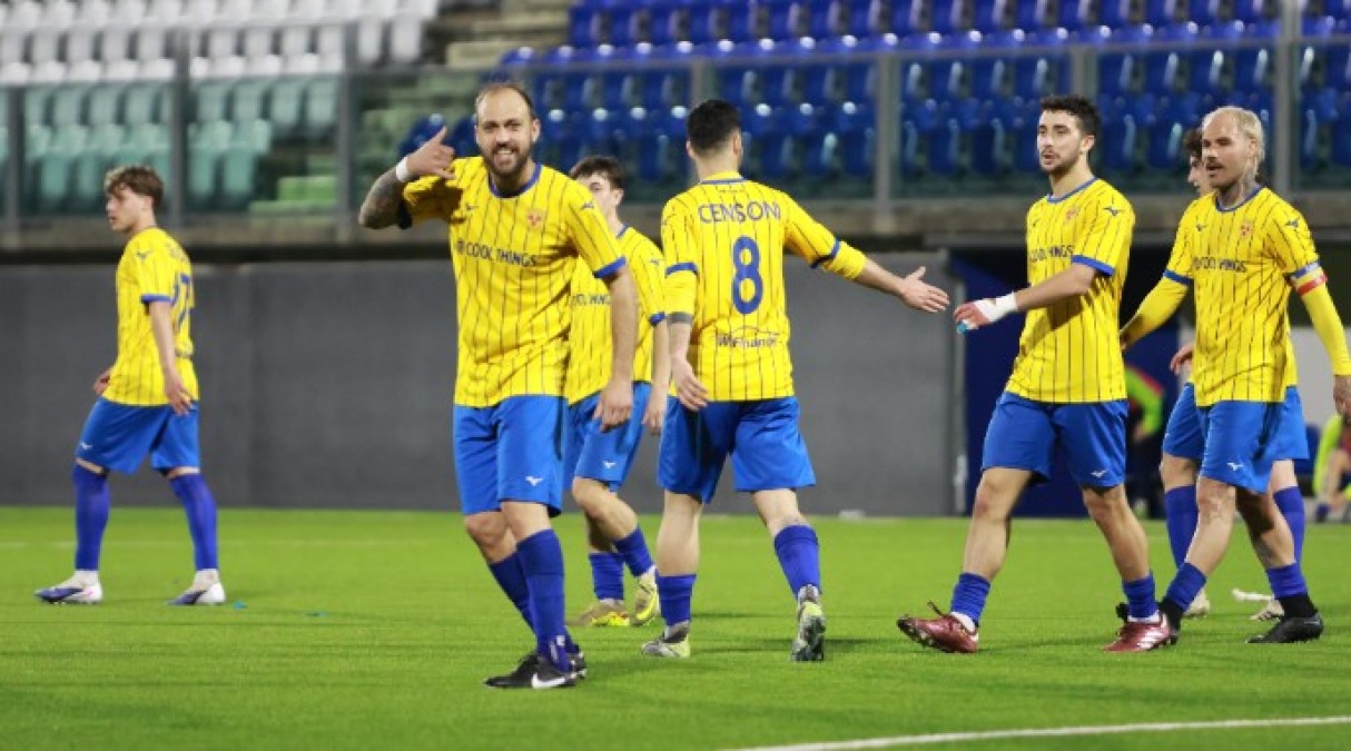 Calcio RSM,  il Tre Fiori vince e vede il titolo - Il Tre Fiori esulta (foto FSGC/Novelli)