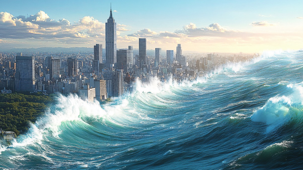 Allerta in Giappone per un possibile mega terremoto   - Immagine creata con IA