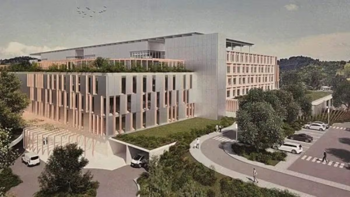 Ospedale da 200 milioni a Pesaro, polemica sul nuovo sito: “Area a rischio alluvioni” - Il rendering del nuovo o