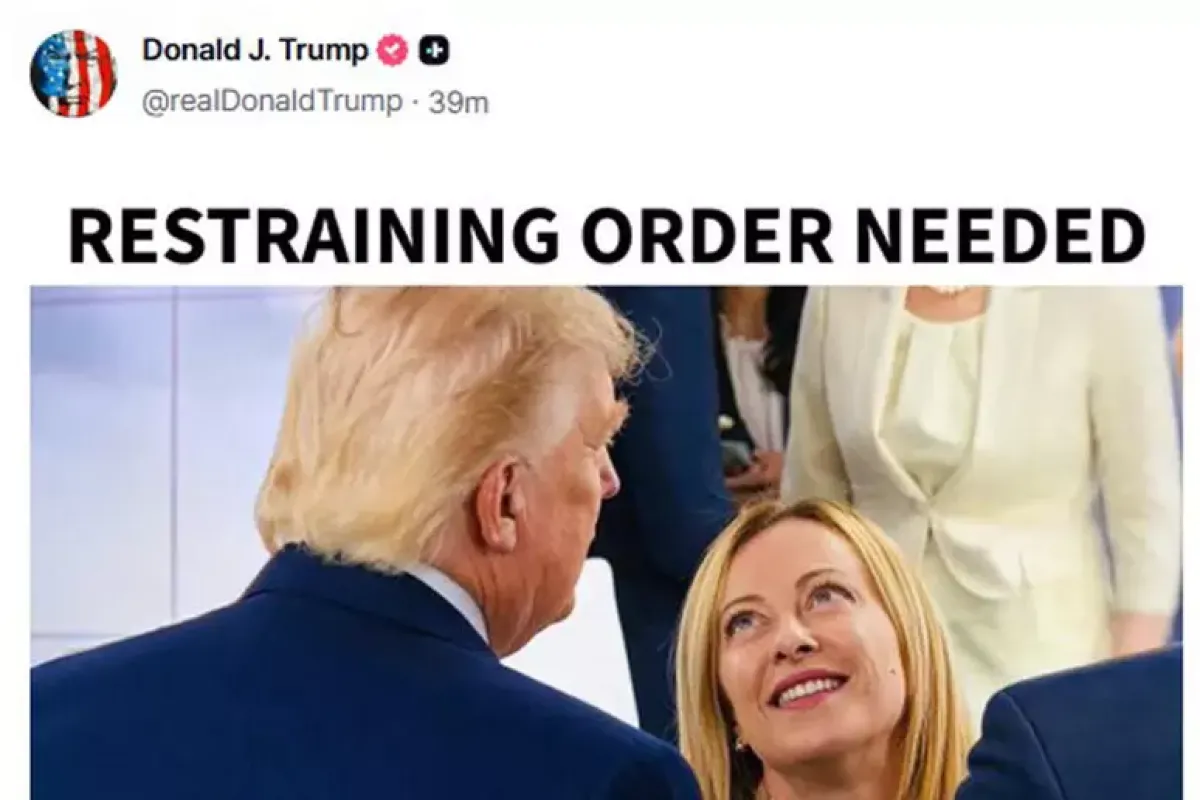 Trump pubblica un meme con Meloni: “Serve un’ordinanza restrittiva” - 