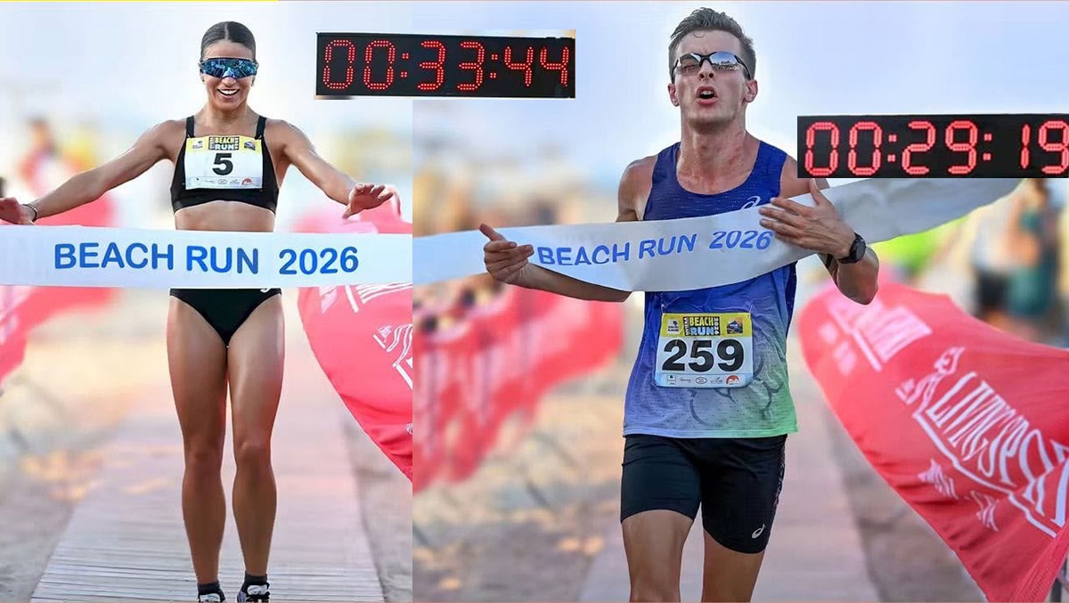 Beach Run 2026: Venturelli e Ceccolini dominano a Bellaria Igea Marina - Ceccolini e Venturelli mentre tagliano il traguardo
