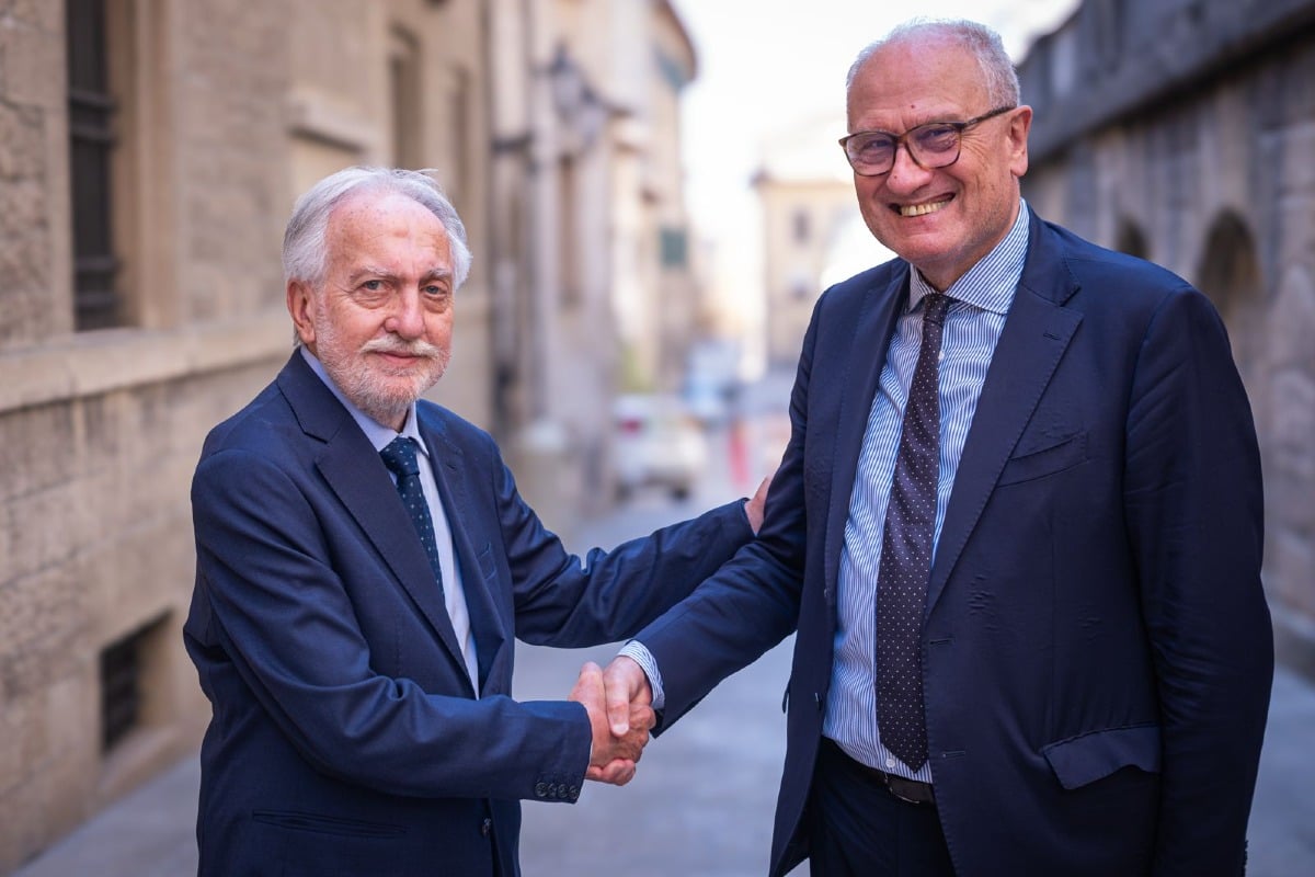 San Marino, nuovo rettore per l'università: ecco il successore di Corrado Petrocelli - Corrado Petrocelli a sinistra e Paolo Pascucci