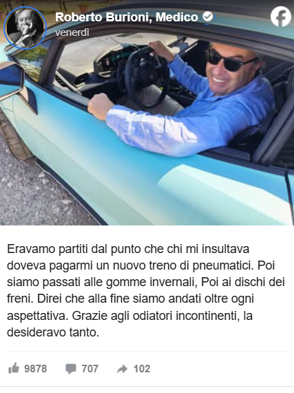 Burioni e la nuova supercar