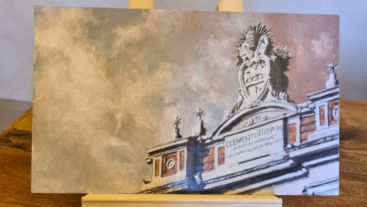 Santarcangelo omaggia Leone XIV con l'Arco Ganganelli in formato cartolina - Il dono per Papa Leone 