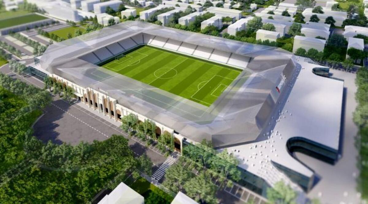 Addio nuovo stadio Neri: il Comune passa al piano B, bocciata proroga ad Aurora Immobiliare - Rendering del nuovo stadio Romeo Neri