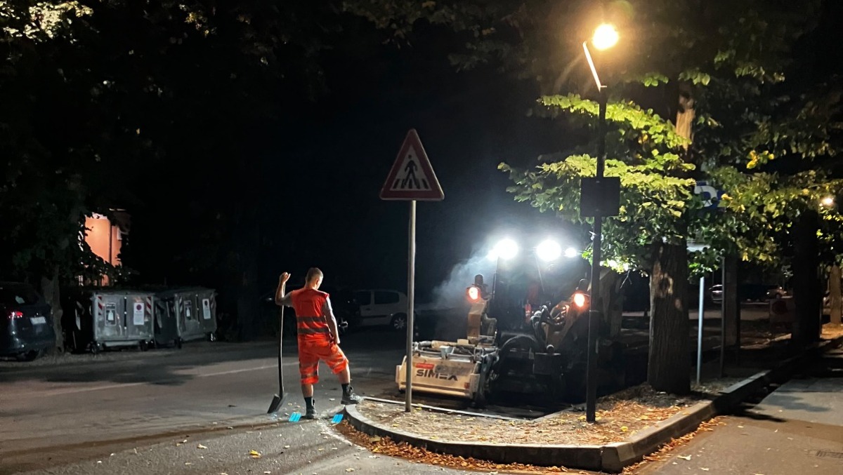 Santarcangelo, nuovo "look" per viale Marini: le asfaltature prosegue in via Cupa - Asfaltature in viale Marini