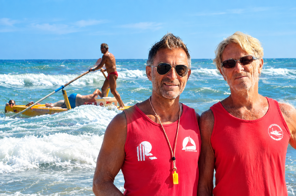 Riccione, la buca dei pericoli: 90 bagnanti salvati - Oscar Raggini e Rudi Montanari
