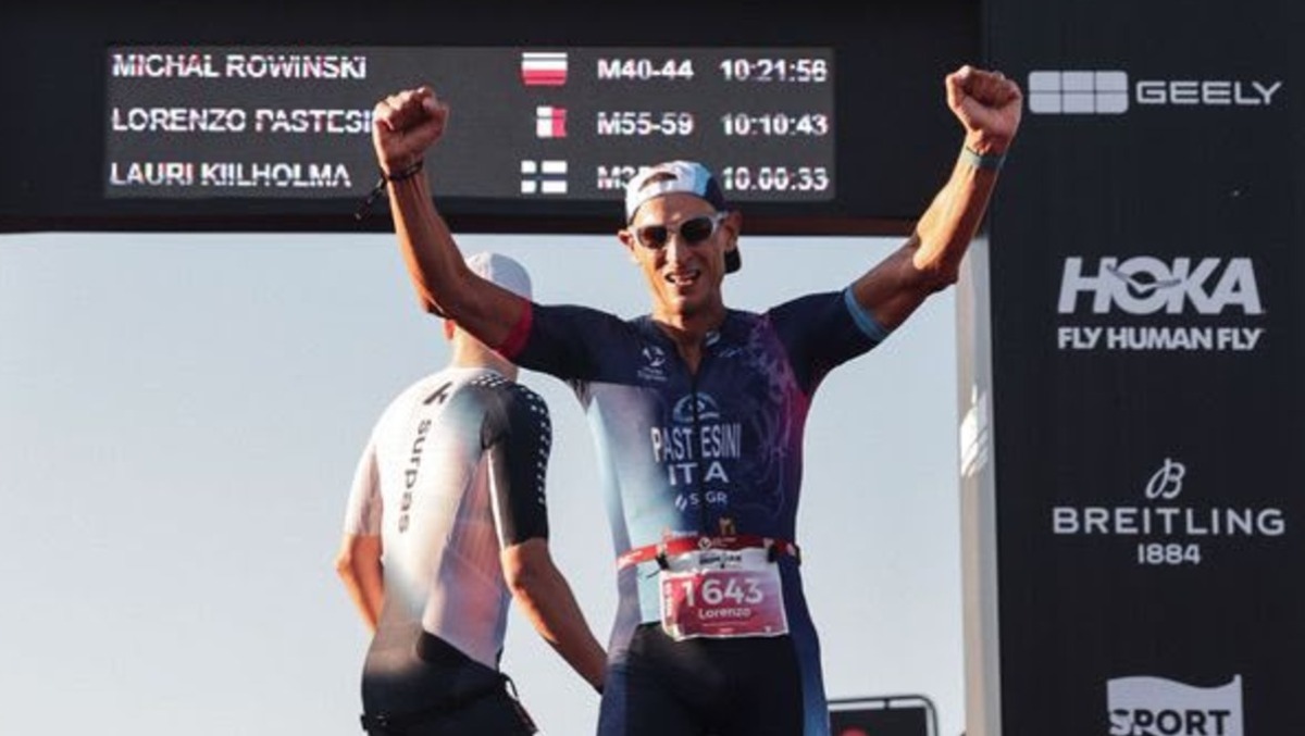 Direttore di Sgr con il vizietto del Triathlon: Pastesini sul podio all'Ironman di Cervia - Lorenzo Pastesini al traguardo