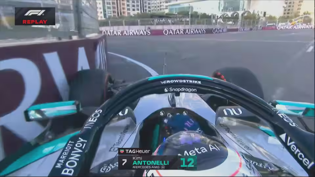 F1, disastro Antonelli nelle qualifiche di Baku - 