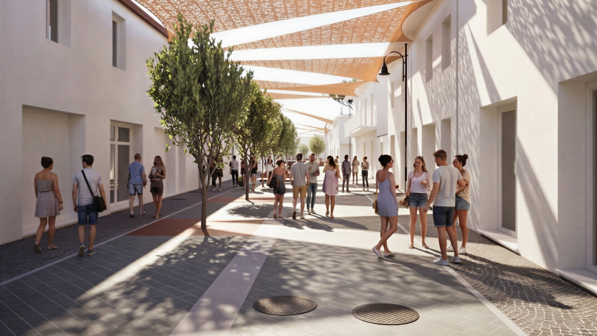 Lavori in Fratelli Cervi a Riccione, l'amministrazione rassicura: "Stop al cantiere nel periodo natalizio" - Rendering del progetto
