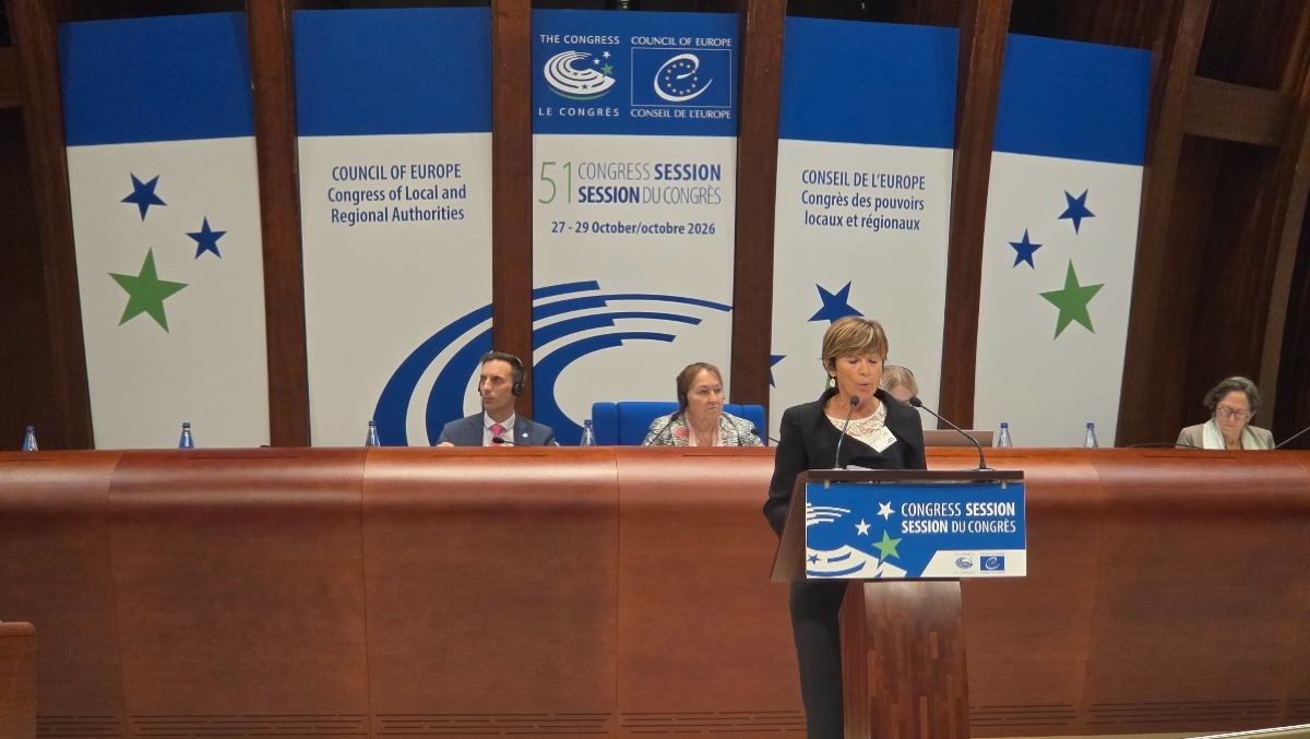 Riccione, Angelini al Consiglio d’Europa: "Villa Mussolini è la casa della democrazia" - L'intervento della sindaca Angelini 
