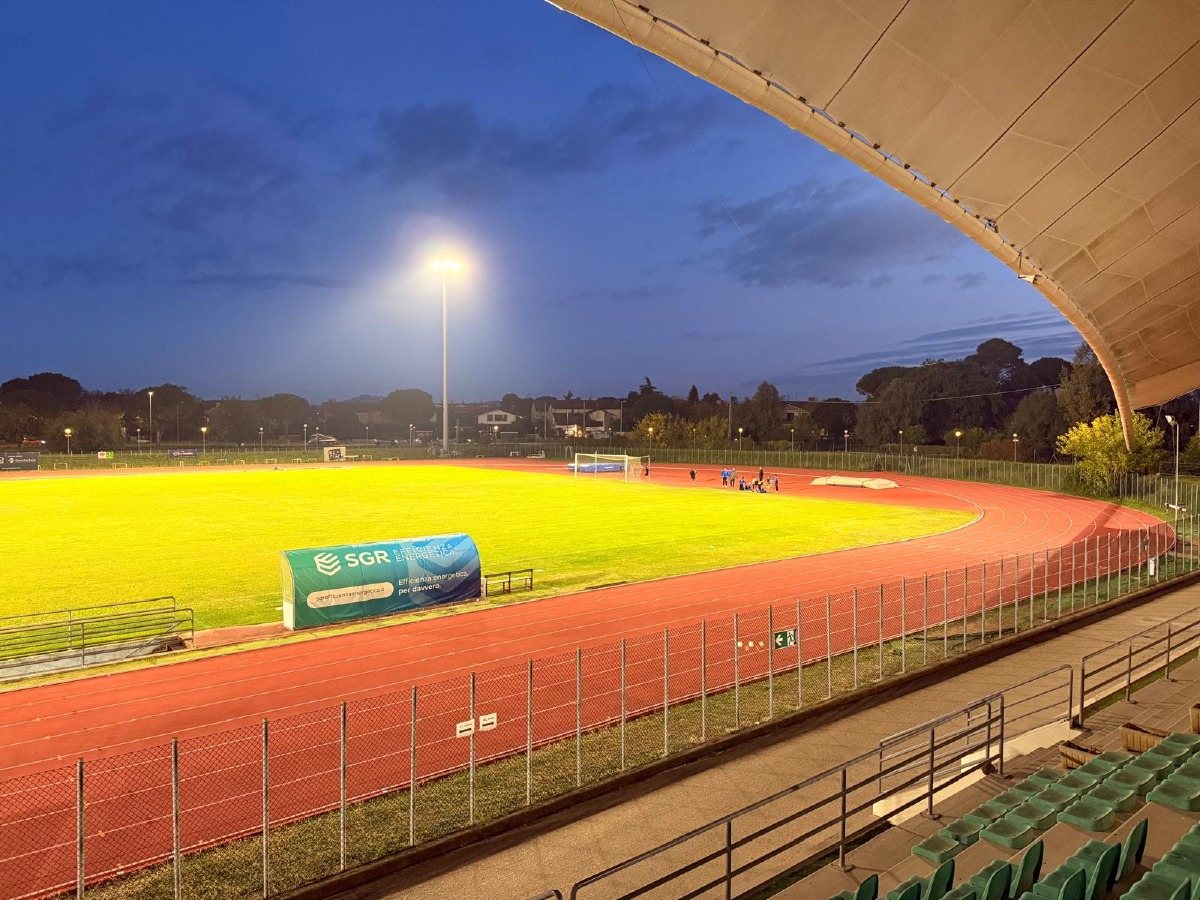 Misano, nuova illuminazione LED allo stadio di Santamonica: consumi ridotti dell’80% - 