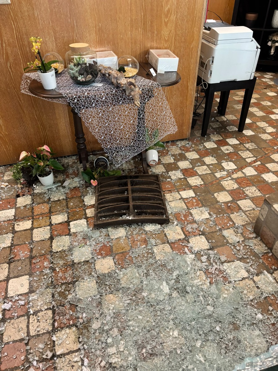 La spaccata al negozio di fiori 