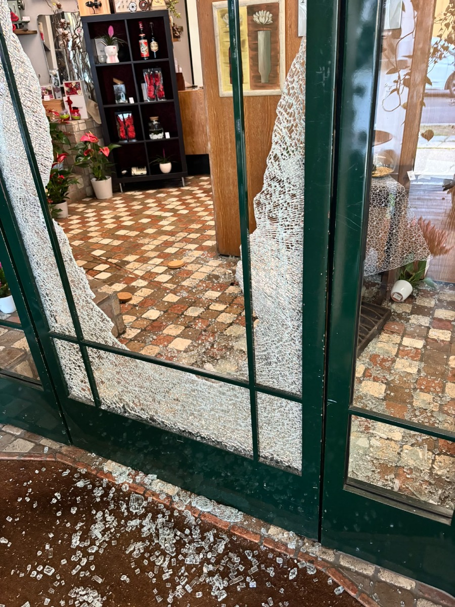 La spaccata al negozio di fiori 